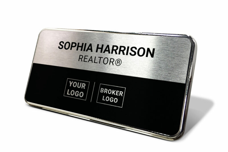 1.5x3 Silver/Black Name Tag (Centered) - Generic Store