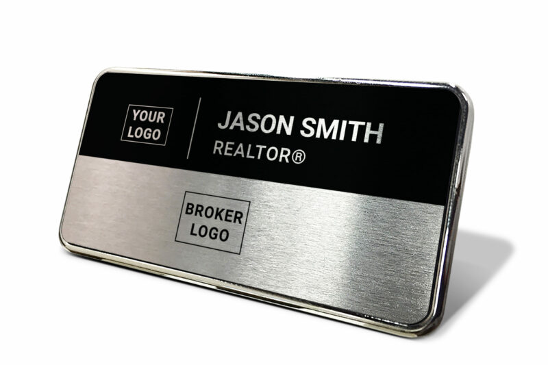 1.5x3 Simple Black/Silver Name Tag- Generic Store