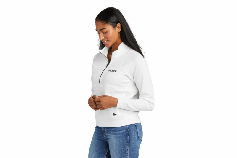 PLACE | New Era® Ladies STS 1/2-Zip White- Embroidered - Image 2