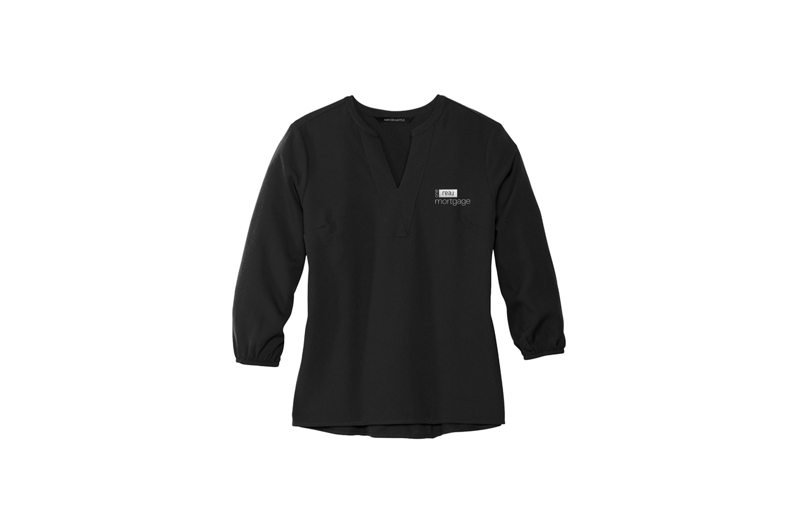 One Real Mortgage | Mercer+Mettle® Women's Stretch Crepe Long Sleeve Camp Blouse - Image 2