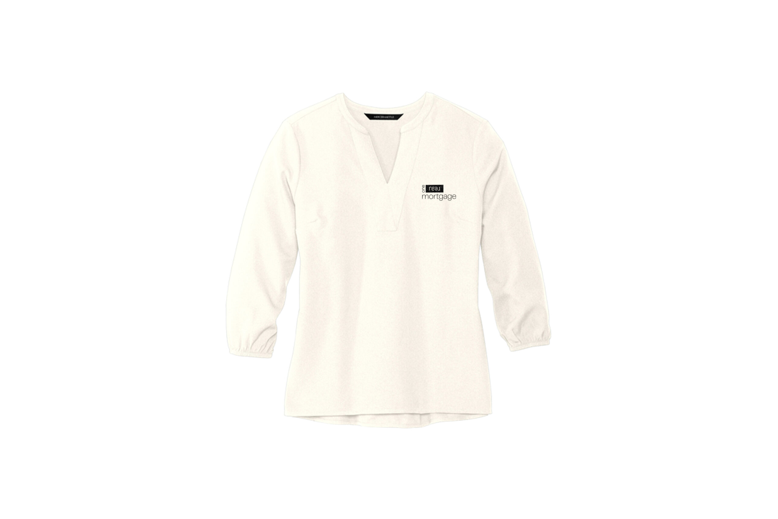 One Real Mortgage | Mercer+Mettle® Women's Stretch Crepe Long Sleeve Camp Blouse - Image 4
